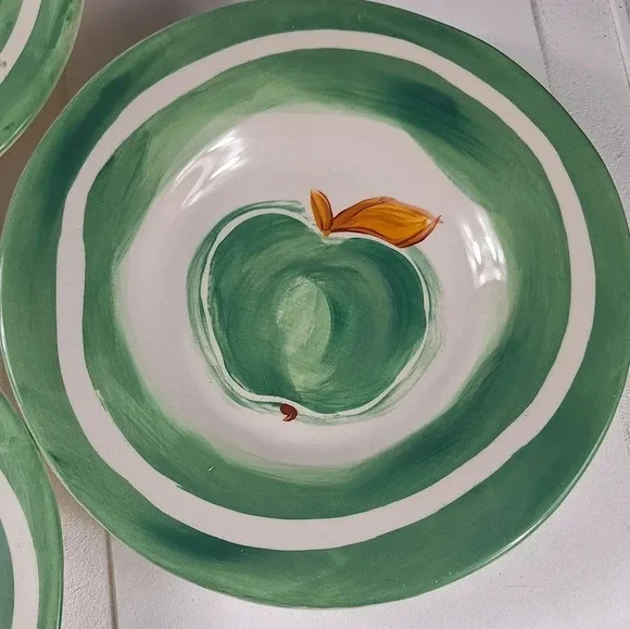 EVERYWARE Green Apple Handmade In Mexico Salad Plates 2 - Picture 2 of 4